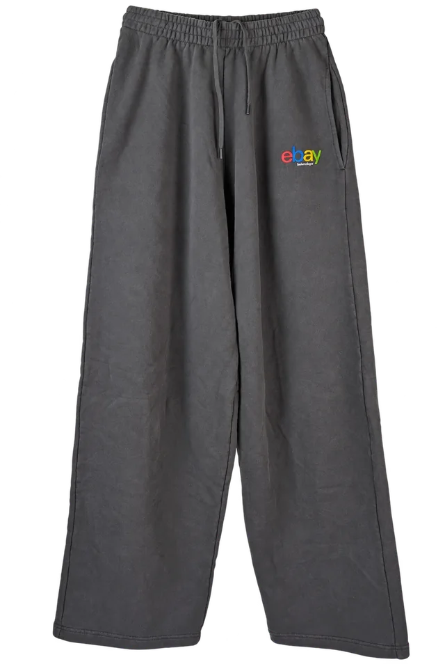 Balenciaga eBay Baggy Sweatpants, Washed Black, front view; reference photograph