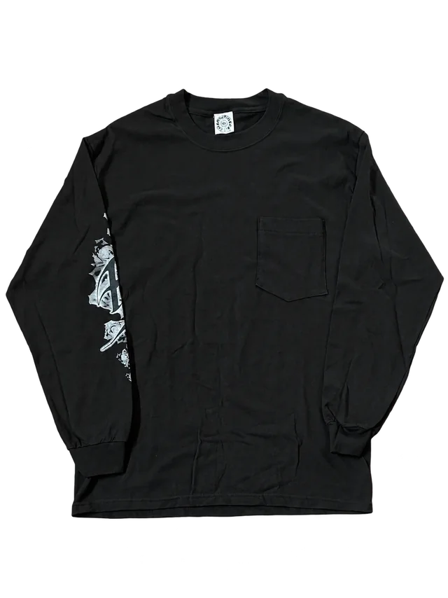 Chrome Hearts Kyosuke Himuro Cross Long Sleeve, Black / White, front; reference photograph
