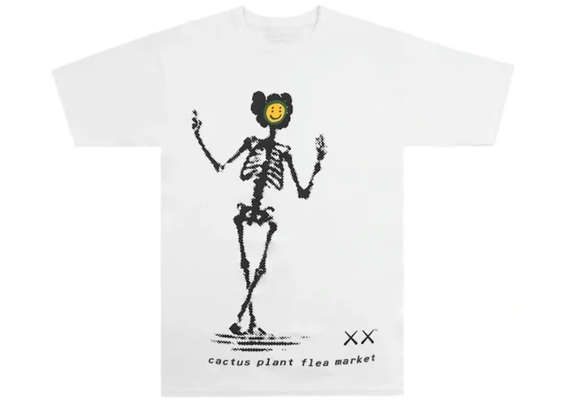 KAWS × Cactus Plant Flea Market Companion Skeleton Tee — front