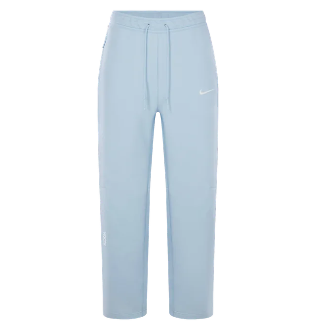 Nike x NOCTA Tech Fleece Open-Hem Pants, Cobalt Tint / White, pants front view; reference photograph