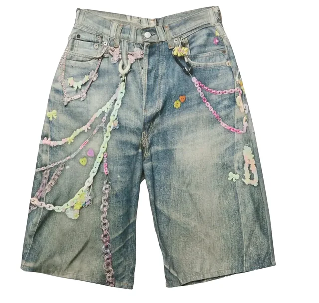 Acne Studios Judda Trompe-l'œil Keychain Shorts — SS25 — front