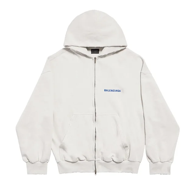 Balenciaga Back Logo Zip-Up Hoodie — front